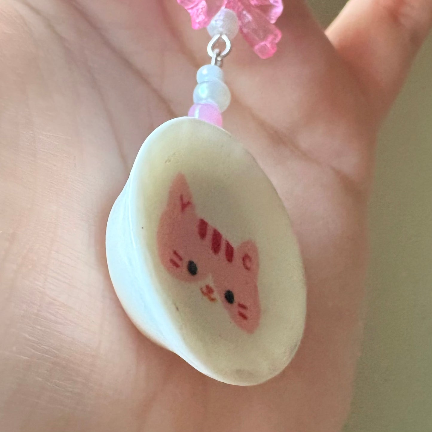 Cute pink cat plate phonecharm