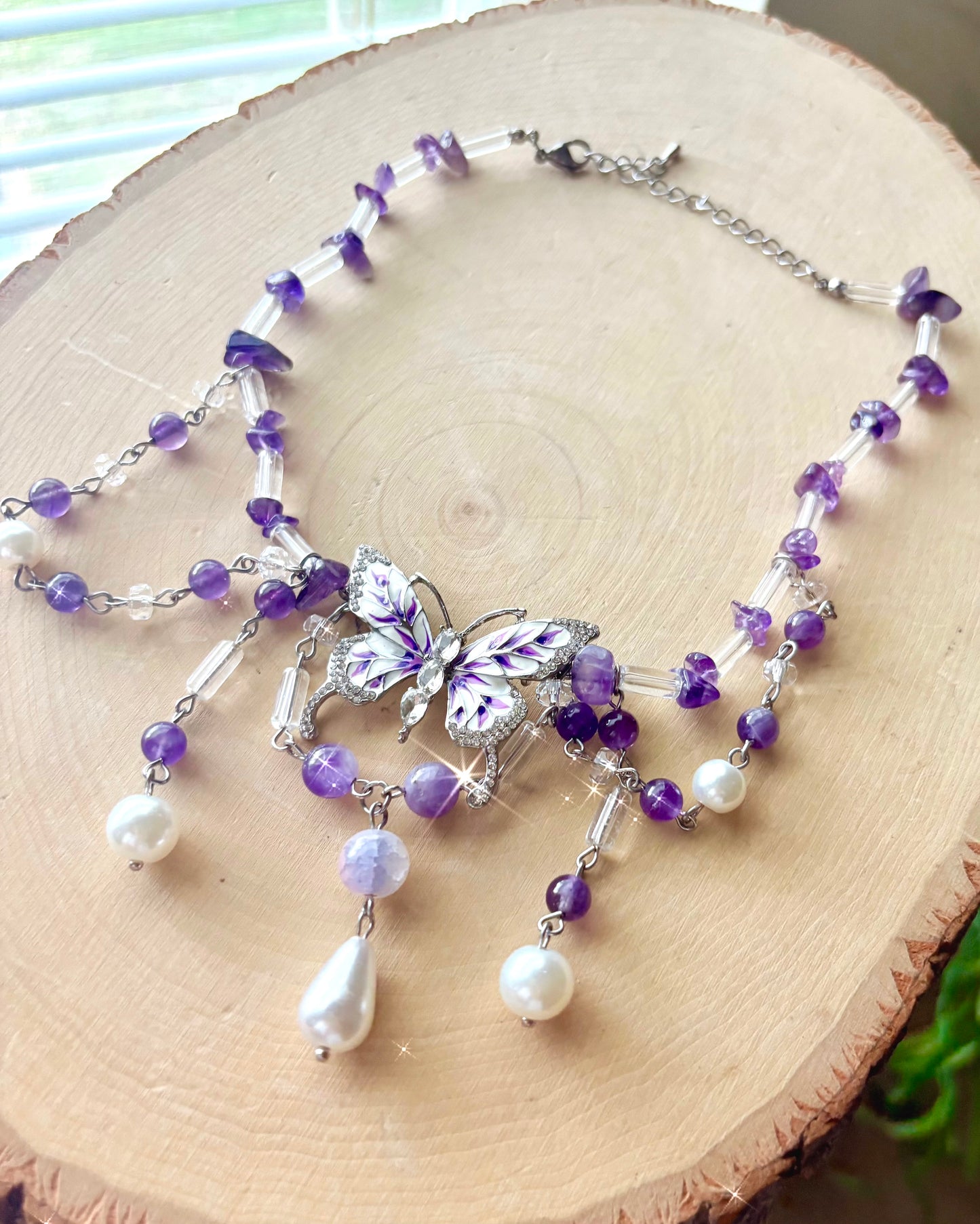 "Amethyst Dream" Butterfly Necklace