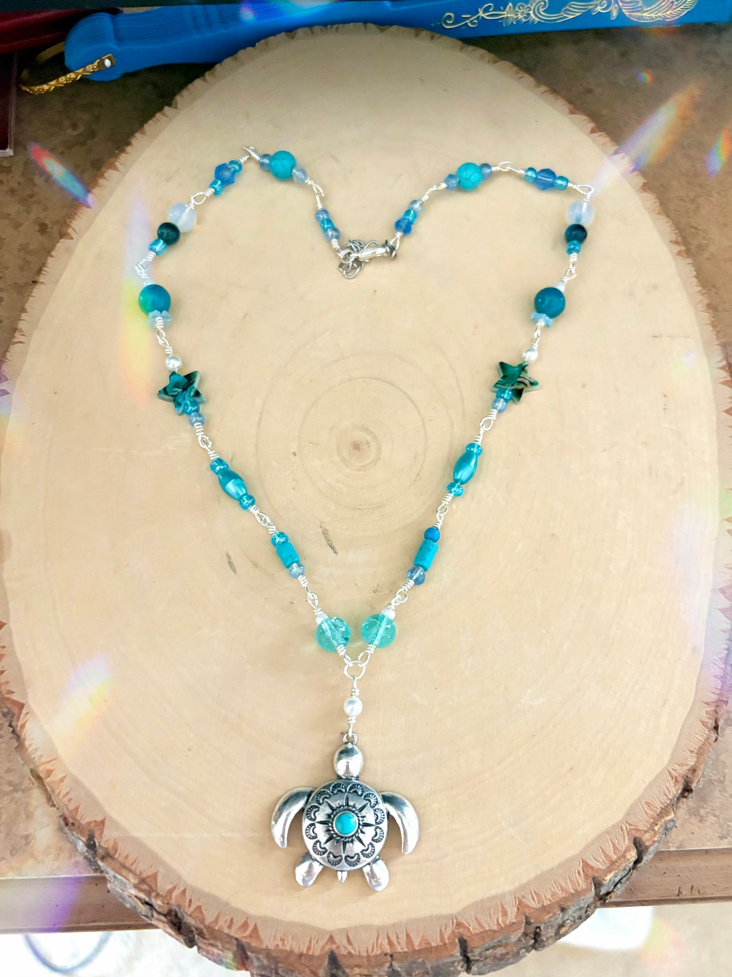 Turtle Turquoise Beaded Necklace