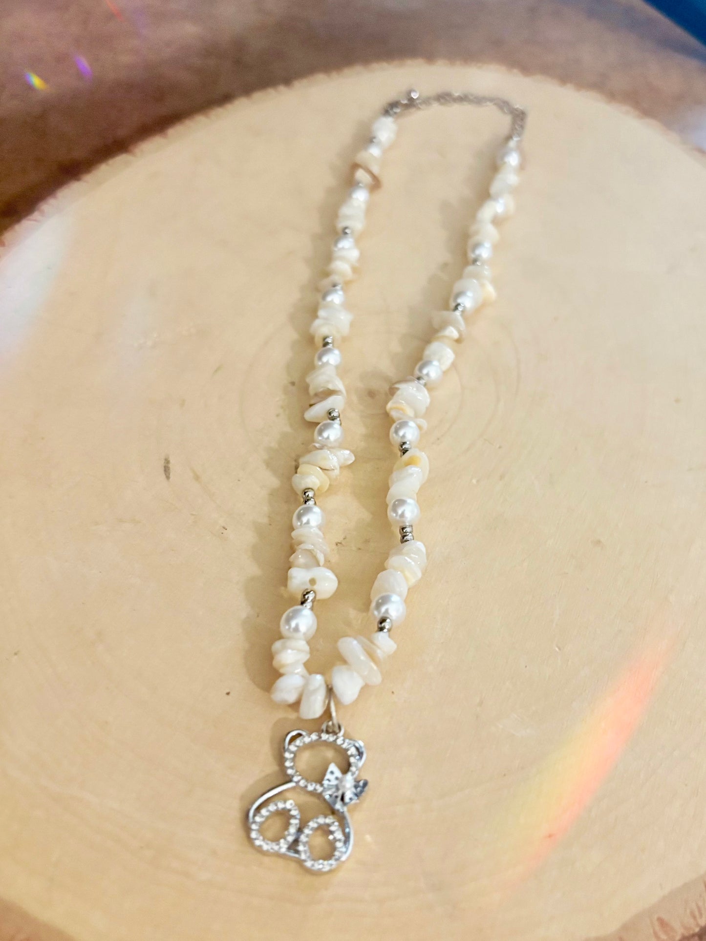 “Beary Cute” Quartz beaded necklace