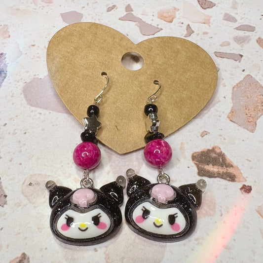 Kuromi star beaded earrings