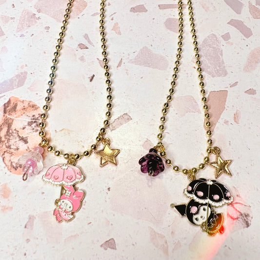 Kuromi & My Melody Charm necklaces