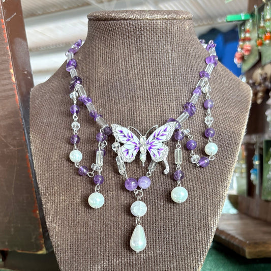 "Amethyst Dream" Butterfly Necklace