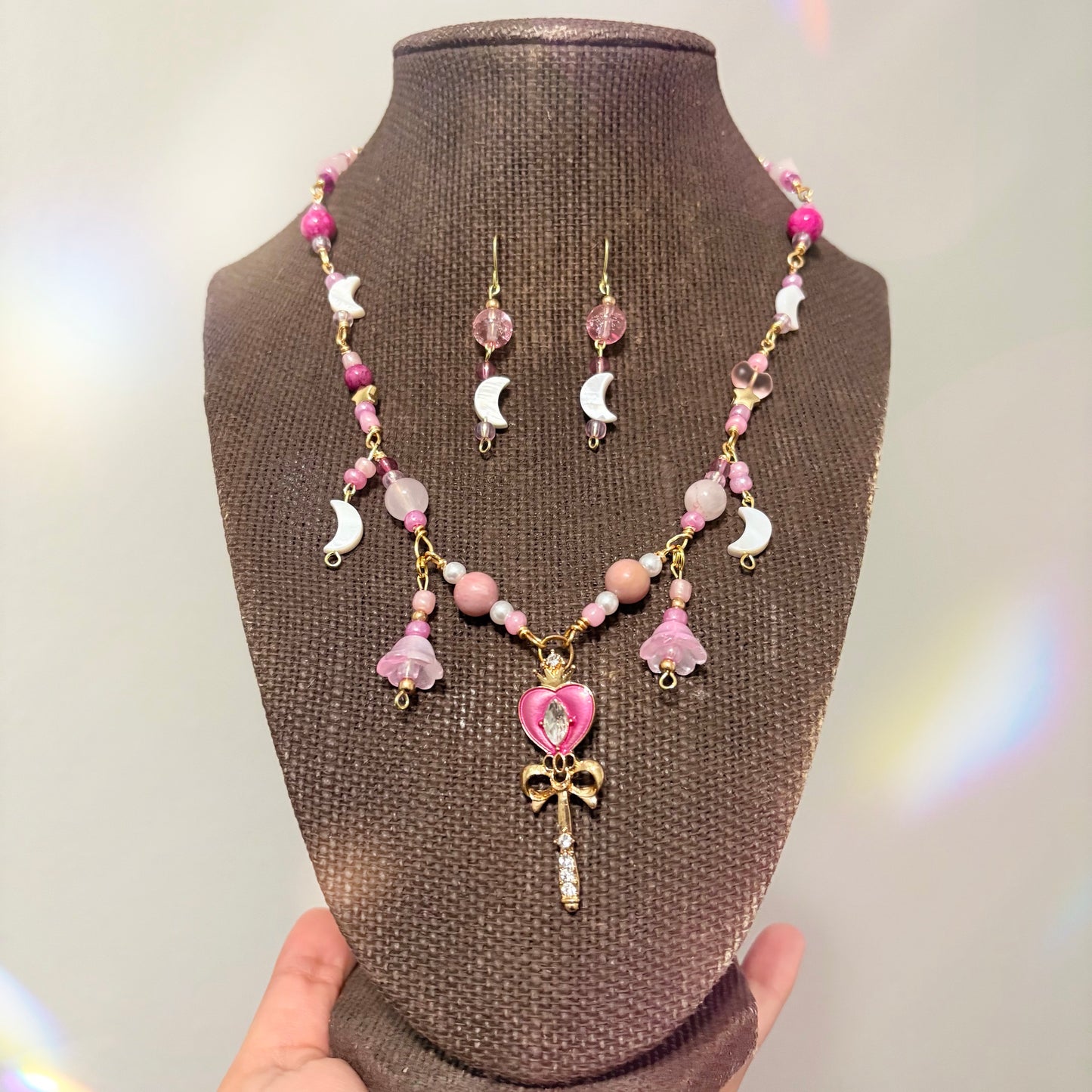 "Pretty Pink Guardian" Sailor Moon inspired Jewelry Set