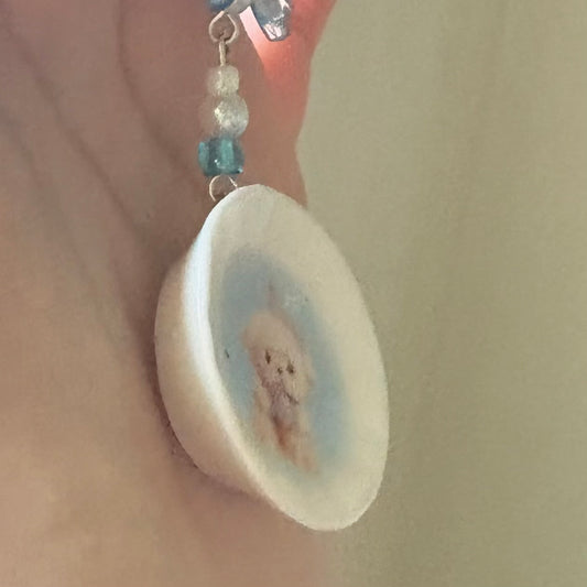 Cute blue puppy plate phonecharm