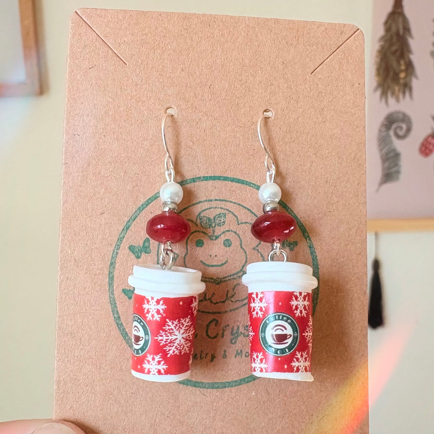 Coffee Holiday Dangle Earrings