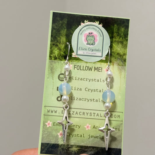 "Angel’s Secret" ~ Blue Opal and Star Key Charm Jewelry Set