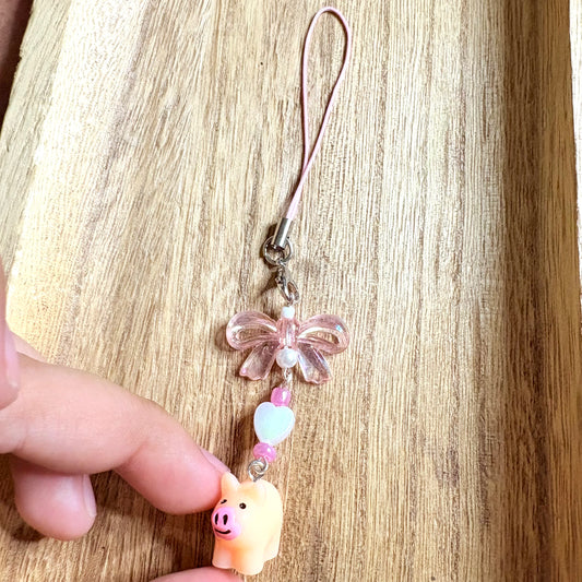 Cute pig kawaii bow phonecharm