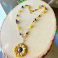 "Golden Sunflower" ~ Crystal Beaded Necklace