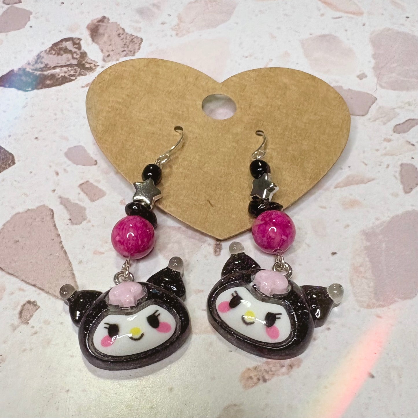 Kuromi star beaded earrings