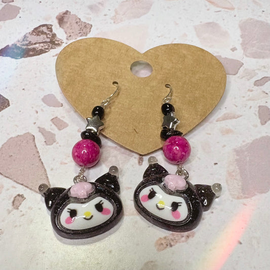 Kuromi star beaded earrings