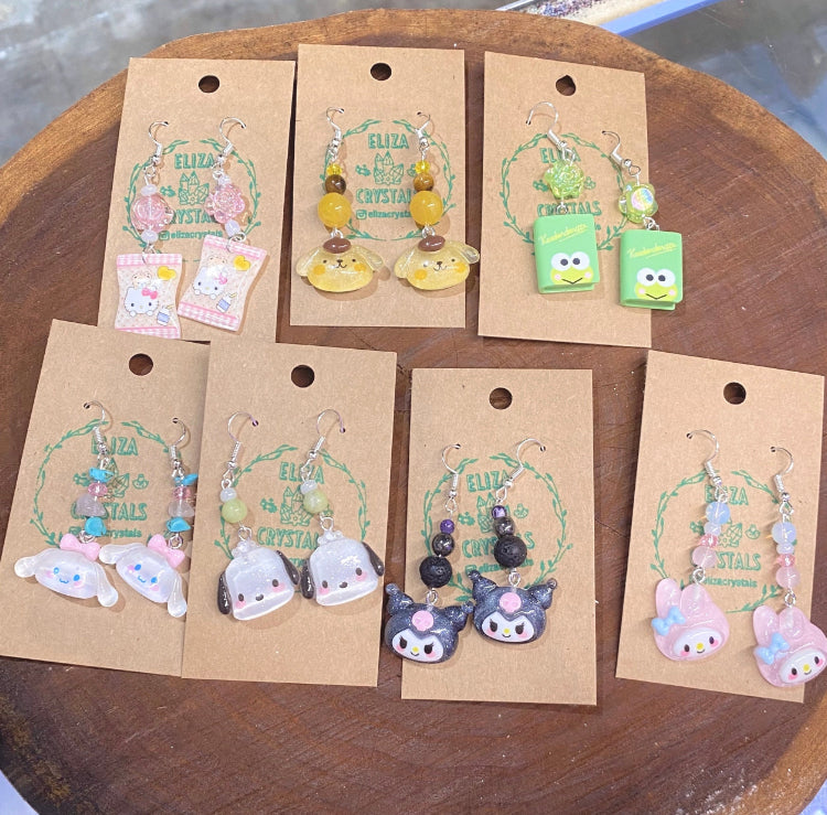 Large Hello Kitty Keroppi, Pochacco, Kuromi, My Melody, Cinnamorrol Earrings