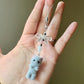 Fuzzy cat phonecharm ~ gray