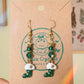 Green Christmas Stocking holiday Dangle Earrings