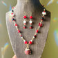 Whimsical Ladybug Jewelry ~ Gold Plated Wire Wrapped Necklace and Earrings Jewelry Set