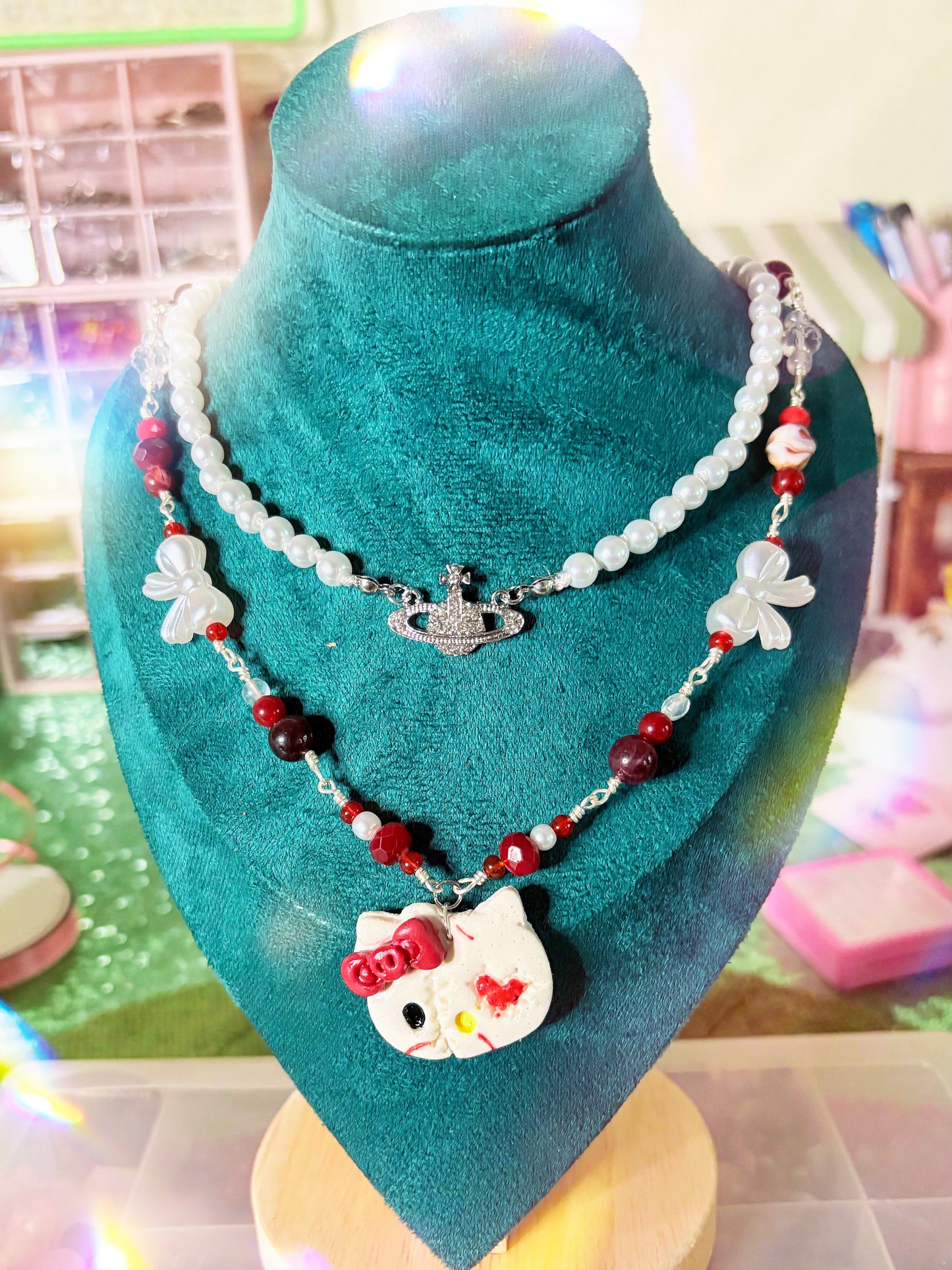 Zombie hello kitty HK necklace