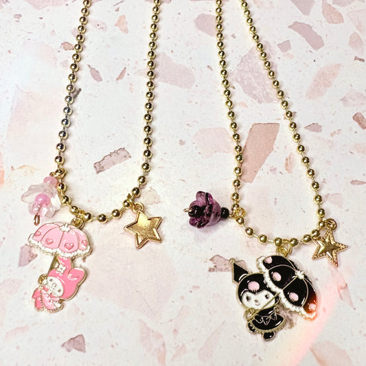 Kuromi & My Melody Charm necklaces