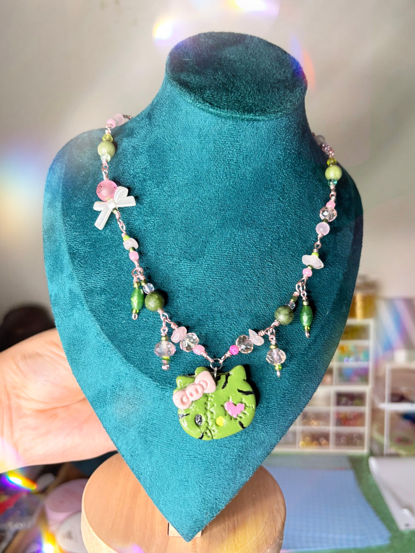 Zombie hello kitty HK necklace