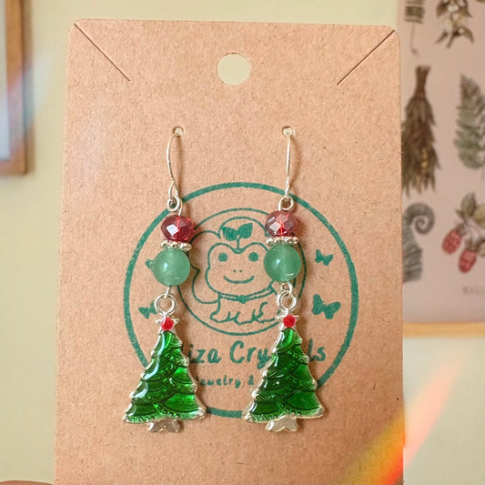 Christmas Tree holiday Dangle Earrings
