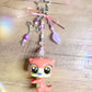 Handmade LPS Pink Purple Y2K Sea Otter Keychain: Beaded Charm