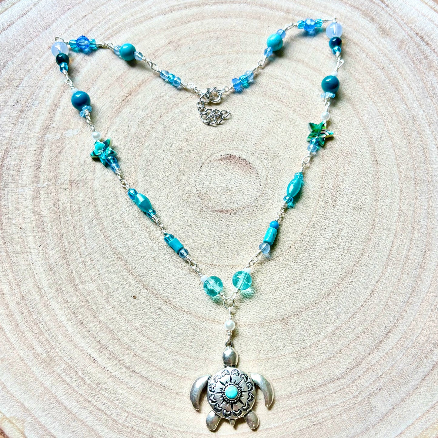 Turtle Turquoise Beaded Necklace