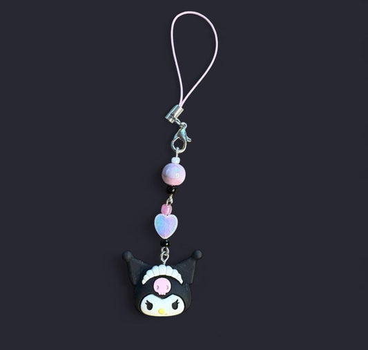 Cute Kuromi face heart kawaii phonecharm