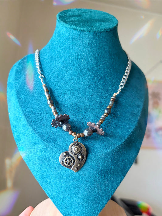 "Gearheart" - stainless steel chain necklace