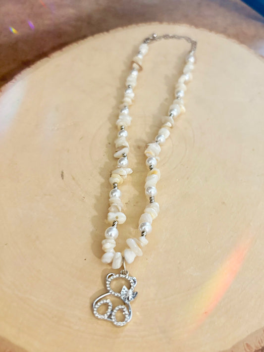 “Beary Cute” Quartz beaded necklace