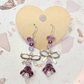 Amethyst bow dangle earrings