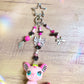 Handmade LPS Pink Y2K mouse Keychain: Beaded Charm