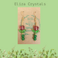 Red Tulip Tall Flower Crystal Earrings