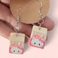 Cute My Melody Milk Carton earrings