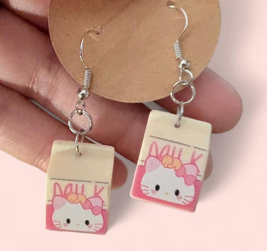 Cute My Melody Milk Carton earrings