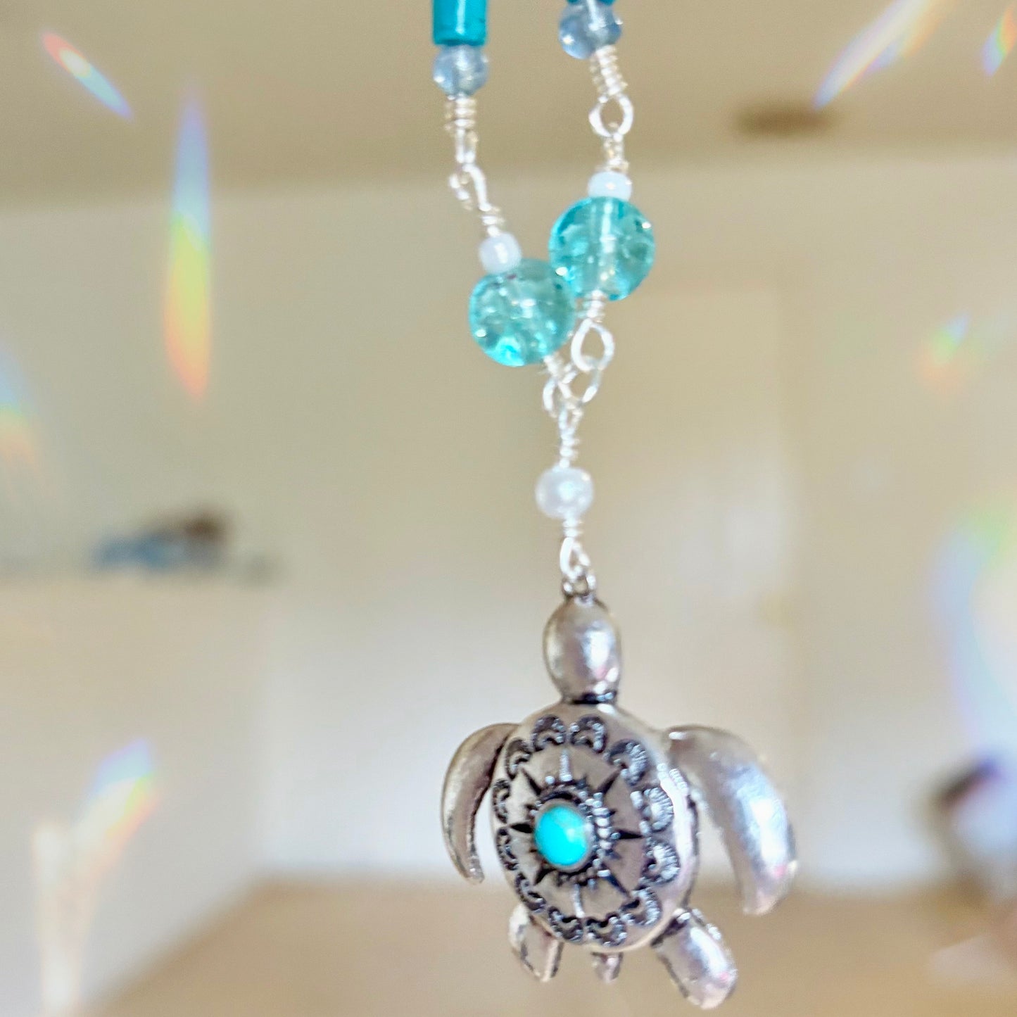Turtle Turquoise Beaded Necklace