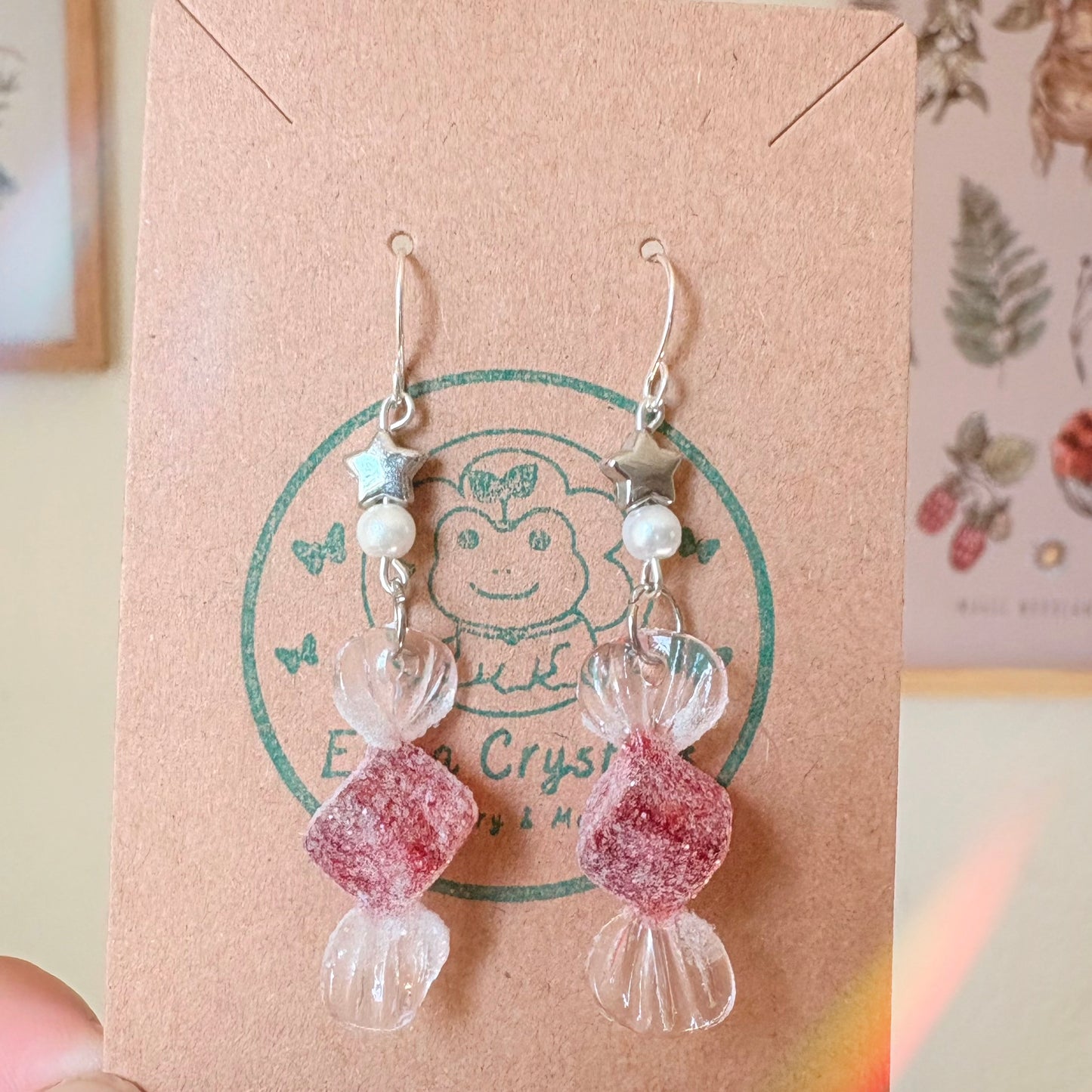 Red candy Holiday Dangle Earrings