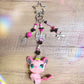 Handmade LPS Pink Y2K mouse Keychain: Beaded Charm