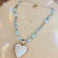 “ Heart of pearl” - blue beaded necklace