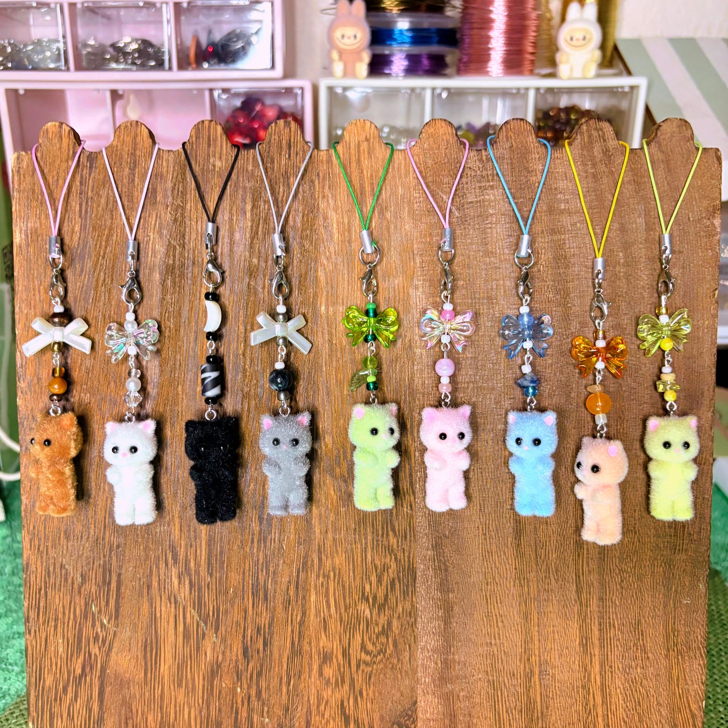 Fuzzy Cat Phone charms