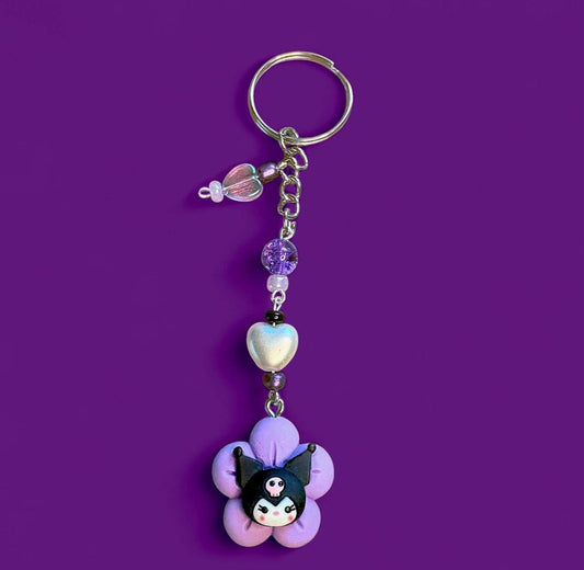 Cute Kuromi flower kawaii keychain
