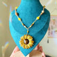 "Golden Sunflower" ~ Crystal Beaded Necklace