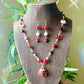 Whimsical Ladybug Jewelry ~ Gold Plated Wire Wrapped Necklace and Earrings Jewelry Set