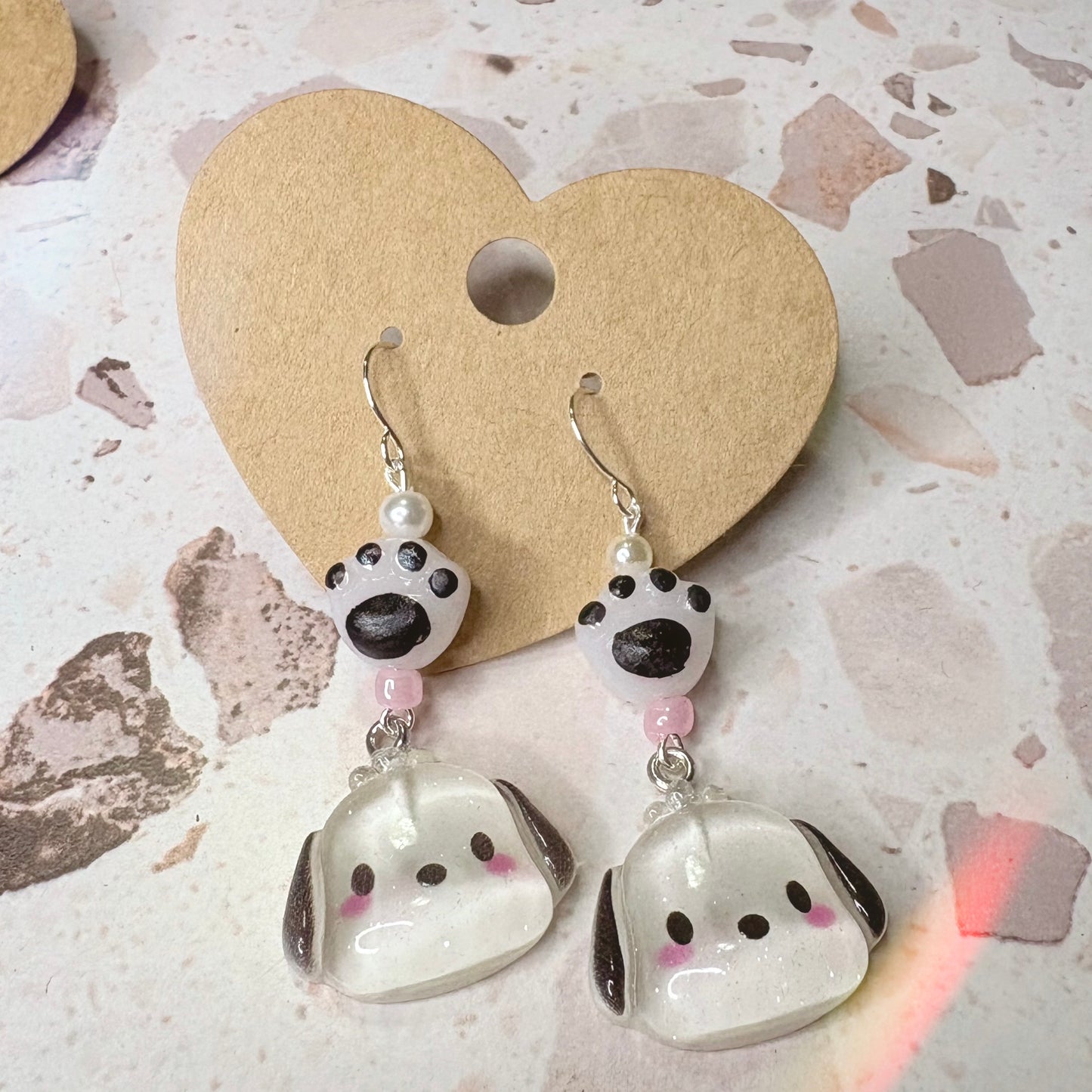 Pochacco paw earrings