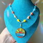 “Sundream Horizon” stained glass charmed necklace