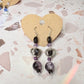 Purple Black Heart Dangle Earrings