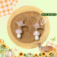 Harvest Fall Pink Rose Quartz Mushroom Earrings