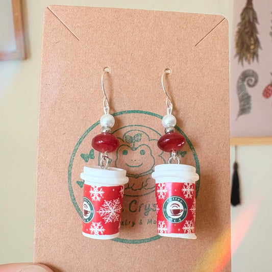 Coffee Holiday Dangle Earrings
