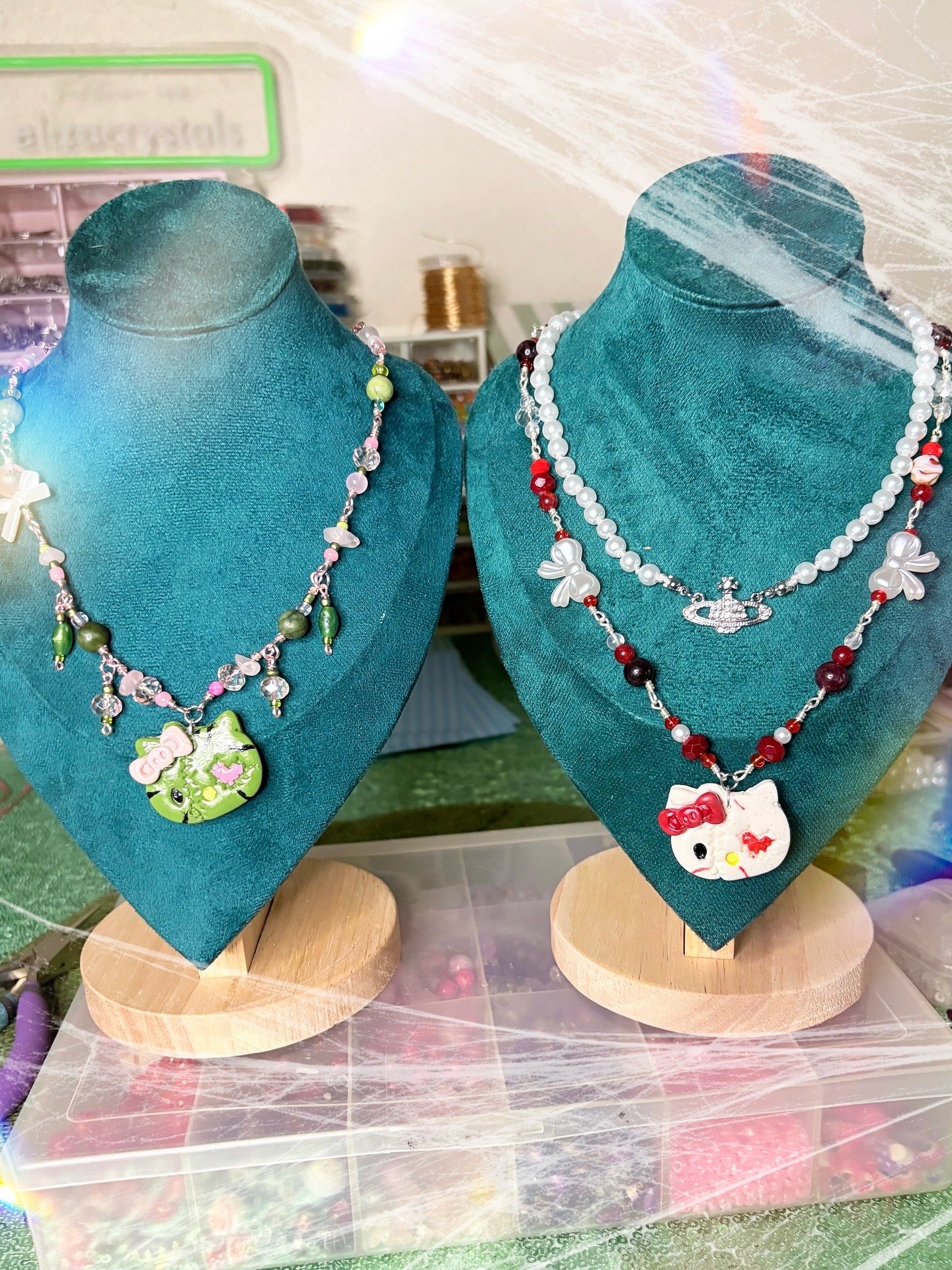 Zombie hello kitty HK necklace