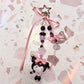 Kuromi pink bow keychain