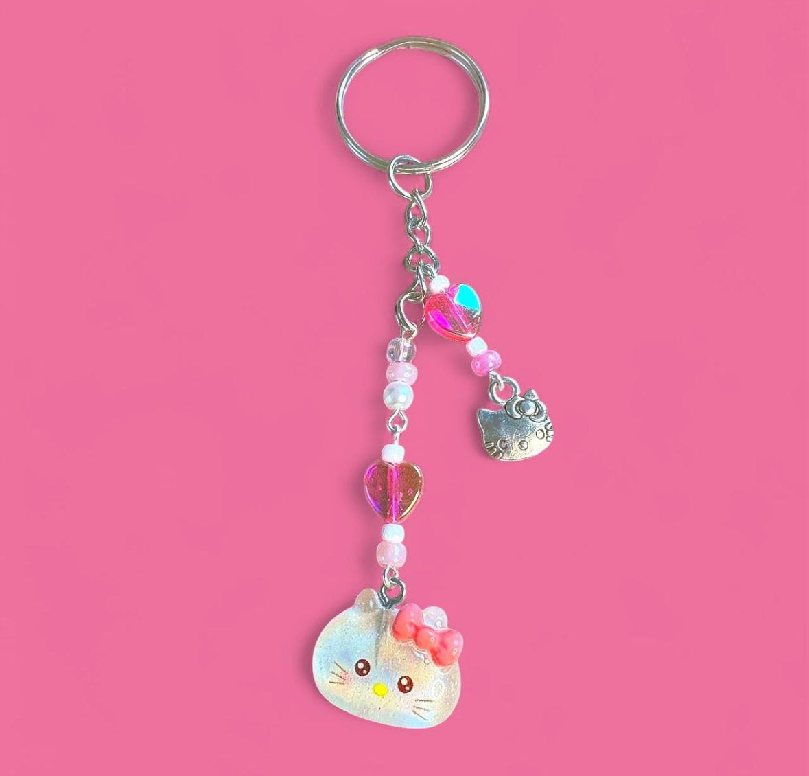 Cute resin glitter hellokitty kawaii keychain