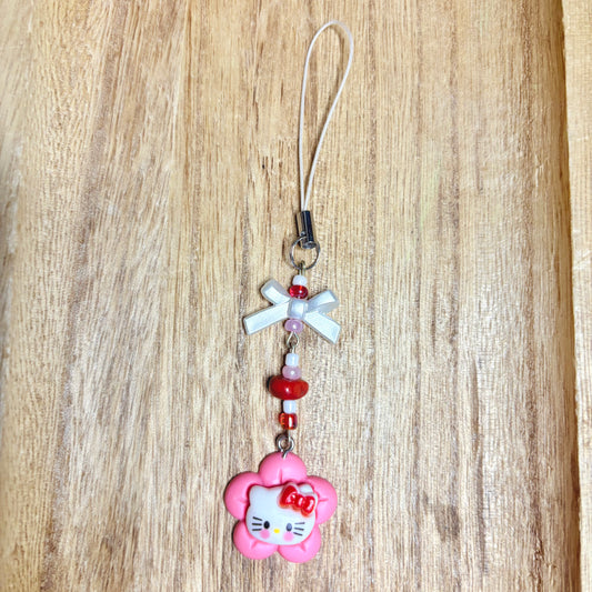 H Kitty pink flower kawaii phonecharm